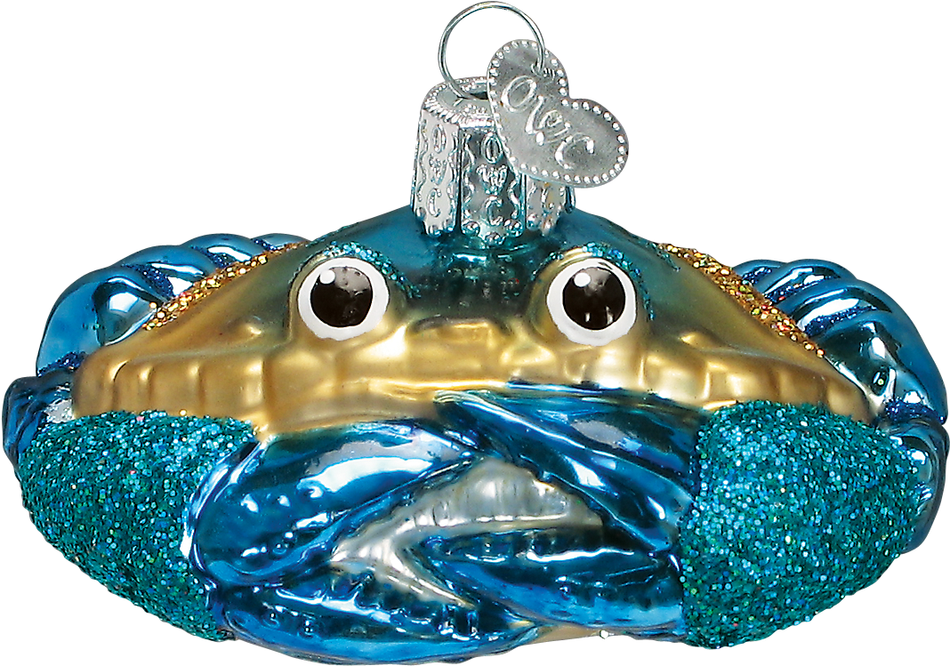 Blue Crab - Old World Christmas Blue Crab Glass Ornament (550x550), Png Download