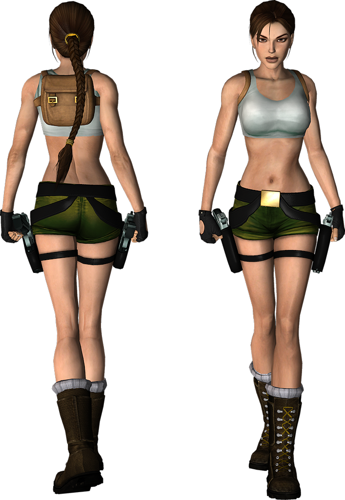 Pin By Living Tomb Raider On Arte - Lara Croft Classic Outfit (707x1024), Png Download