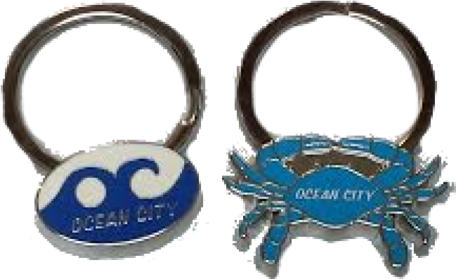 Ocean City Keyring - Chesapeake Blue Crab (728x430), Png Download