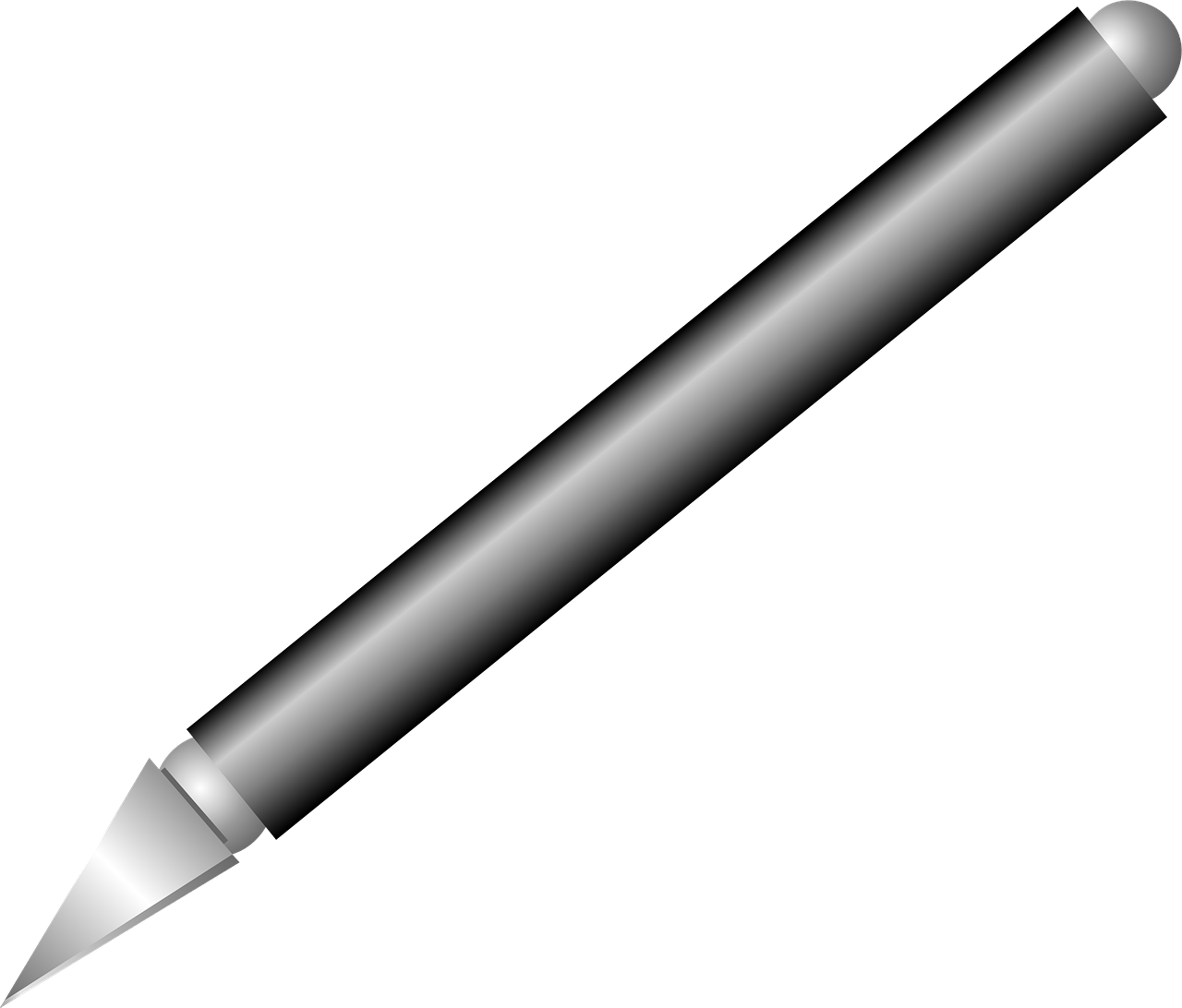Scalpel, Razor Blade, Black, Cut, Knife, Razor - Ballpoint Pen (640x546), Png Download