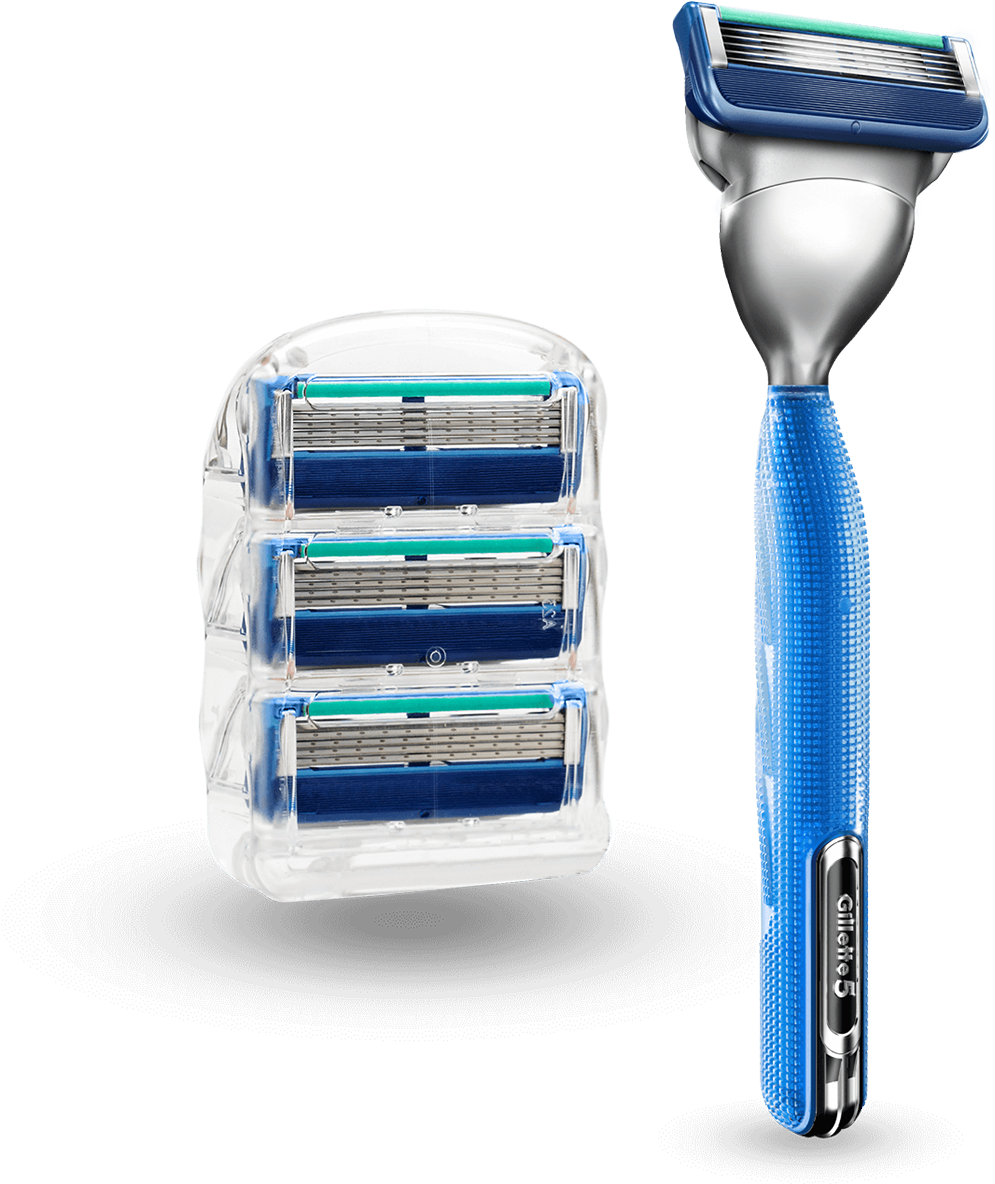 4 Gillette5 Razor Blade Cartridges Handle Included - Gillette Razor New 2018 (994x1423), Png Download