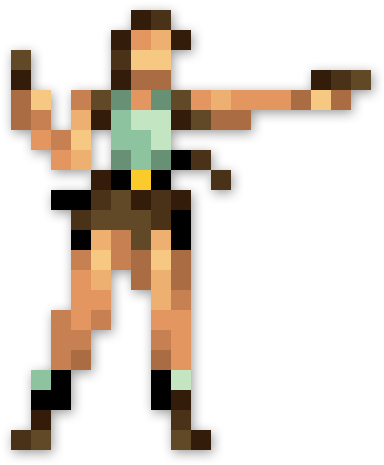 Author Comments - Pixel Art Lara Croft (480x480), Png Download
