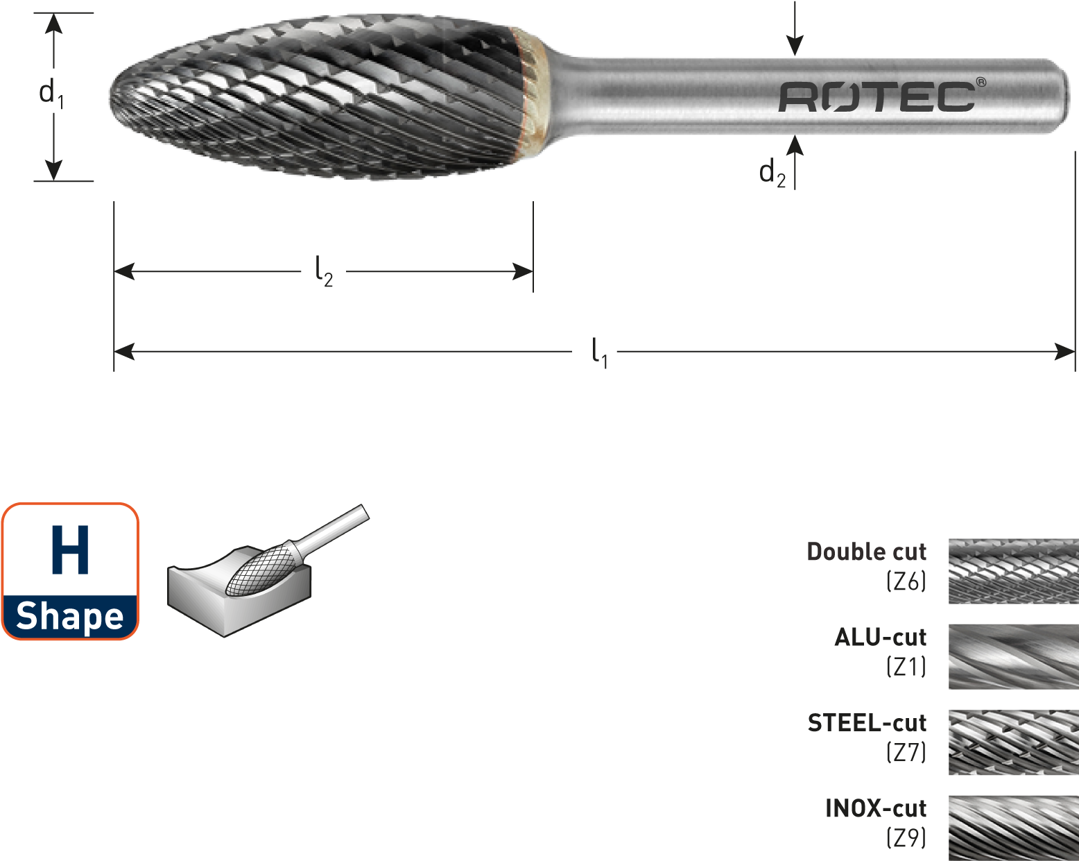 Carbide Burr, Flame, Shape H - Master Cut Carbide Bur - Cylindrical Ball Nose Cb51cm (1560x1300), Png Download