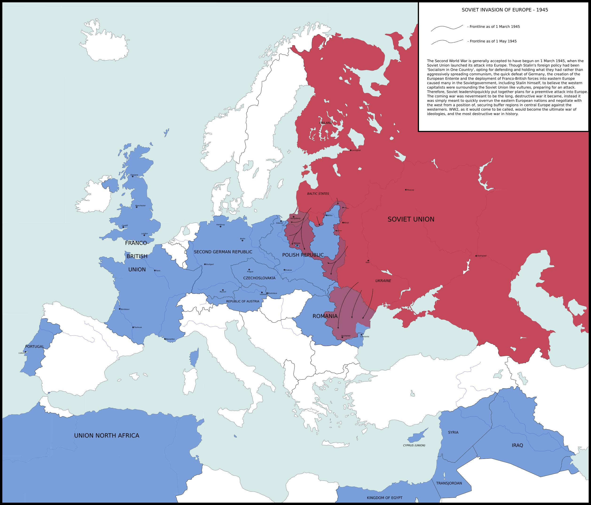 Russia Surrounded Unleashes Geopolitical Costs Of Western - Map Of Europe May 1945 (2515x2147), Png Download