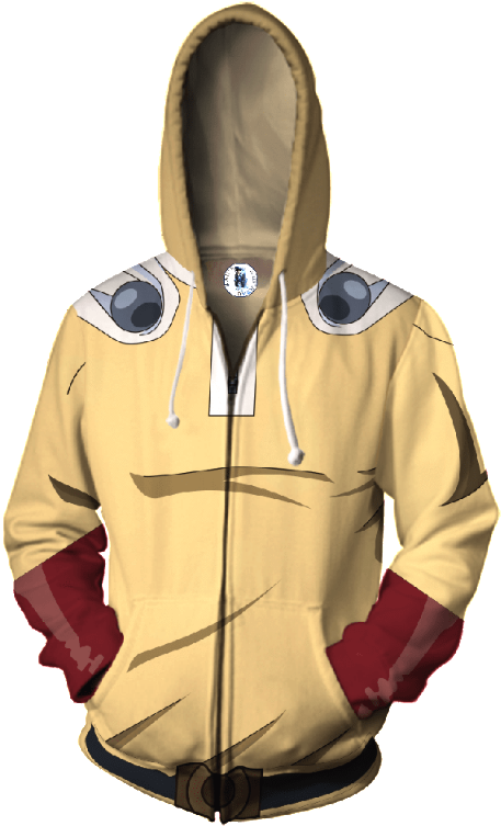 One Punch Man Hoodie Saitama Anime Cosplay Anime Zip - One Punch Man Anime Hoodie (800x800), Png Download