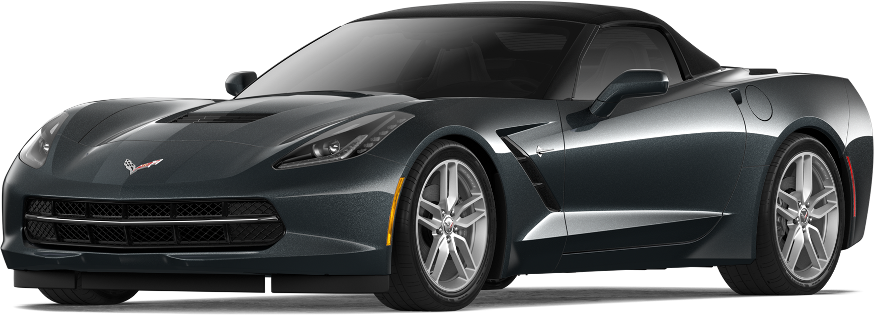 2019 Chevrolet Corvette Convertible - 2018 Black Corvette Convertible (1794x675), Png Download