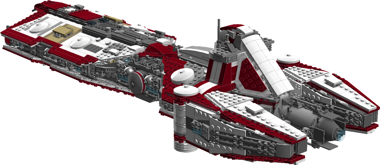 1 / - Lego Republic Medical Frigate (1366x607), Png Download