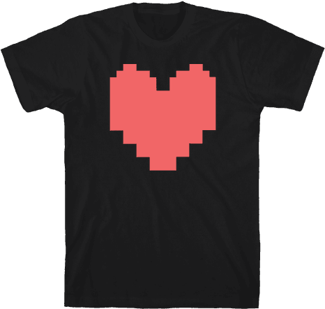 Undertale Pixel Heart Mens T-shirt - Kindness Undertale (484x484), Png Download