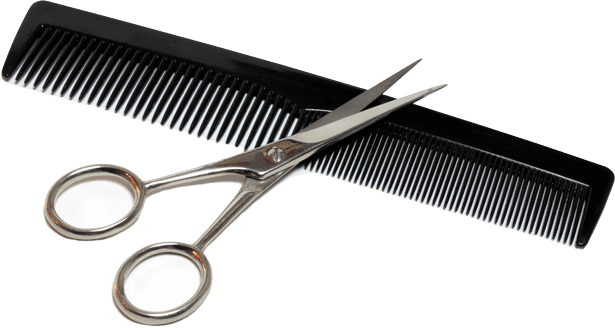 Comb And Scissors - Hair Scissors And Comb Clipart Transparent (615x328), Png Download