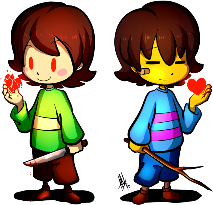 Let's Draw Frisk Chara - Draw Frisk And Chara (1280x769), Png Download