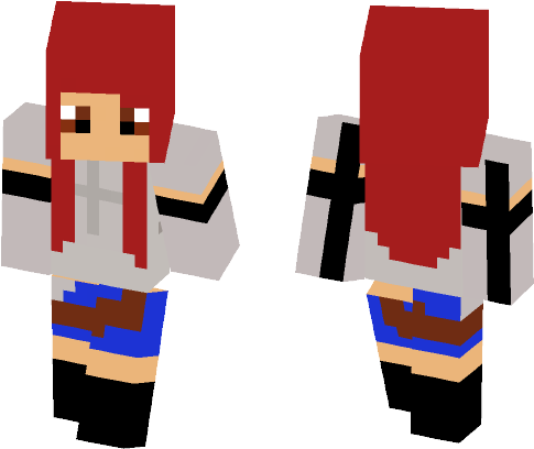 Erza Scarlet - Minecraft (584x497), Png Download