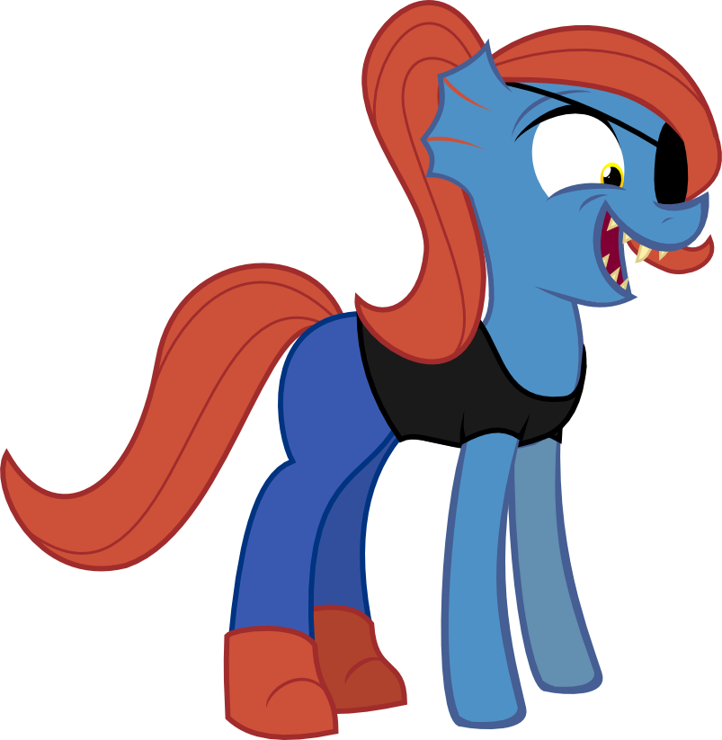 Derjuin, Ponified, Safe, Simple Background, Solo, Transparent - Undertale Undyne My Little Pony (803x823), Png Download