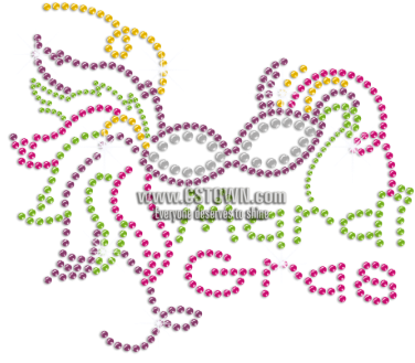 Bling Mardi Gras Mask Iron On Rhinestone Transfer - Illustration (450x450), Png Download