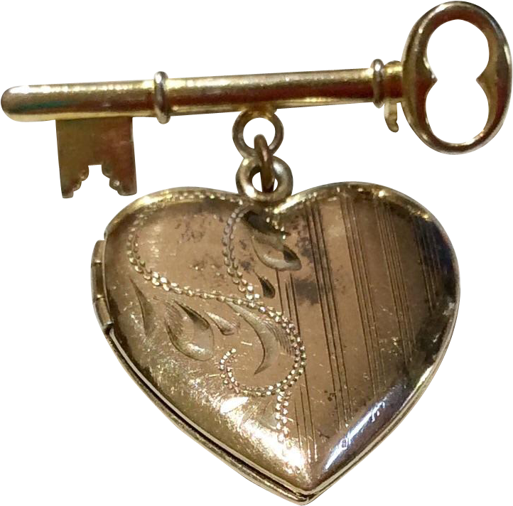 Vintage Key To My Heart Photo Locket - Locket (721x721), Png Download