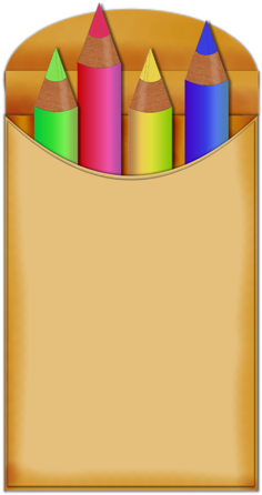 Crayon Clipart Pencil Crayon - Colored Pencil Box Clipart (276x500), Png Download