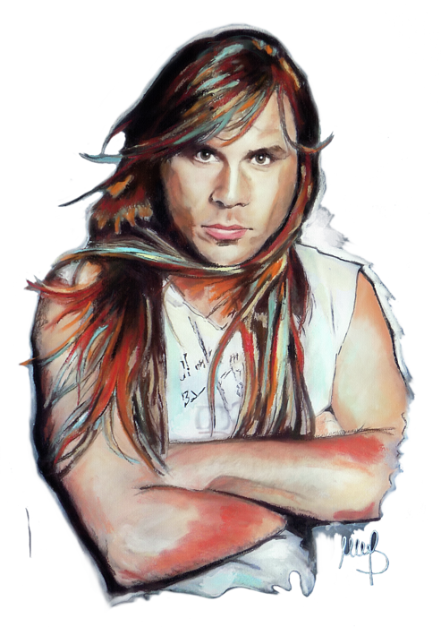 Click And Drag To Re-position The Image, If Desired - Bruce Dickinson Painting (493x700), Png Download