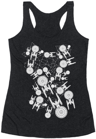 Starship Enterprise Pattern Racerback Tank Top - Workout So I Can Eat Garbage (484x484), Png Download
