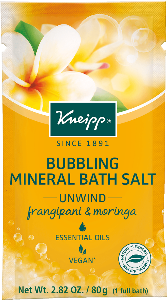 Mini Frangipani & Moringa Bubbling Mineral Bath Salt - Kneipp Mini Frangipani & Moringa Bubbling Mineral (400x600), Png Download