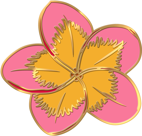 Plumeria Flower Pin - Frangipani (600x600), Png Download
