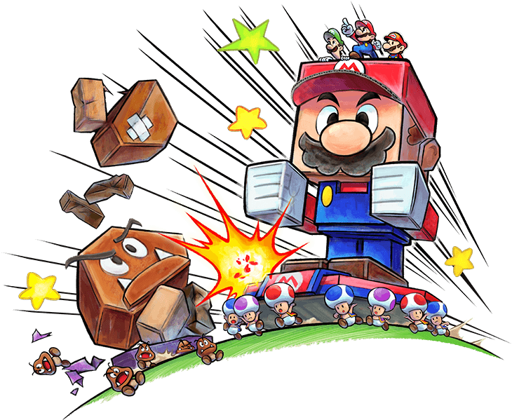 Mario Luigi Paper Jam - Mario And Luigi Paper Jam (730x599), Png Download