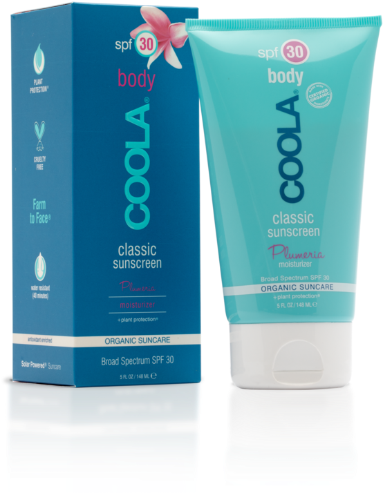 Coola Suncare Body Spf 30 Plumeria Moisturizer, Coola - Coola Suncare Classic Sunscreen Body Spf 50 Unscented (800x800), Png Download