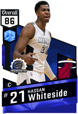 The Sapphire Hassan Whiteside Nba 2k17 Moments Card - Lebron James Lakers Card (325x475), Png Download