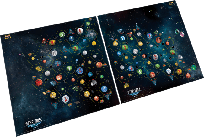 Galaxy” Map Seen In Kirk's Quarters Itself, These Maps - Mayfair Games - Star Trek: Catan - Federation Space (650x437), Png Download