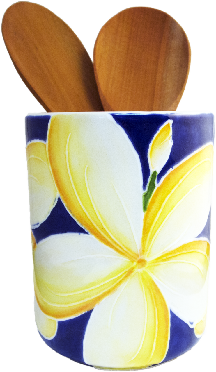 Utensil Holder Plumeria - Flower (382x659), Png Download