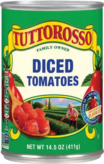 Tuttorosso Diced Tomatoes - Tuttorosso Tomatoes, Diced - 14.5 Oz (438x542), Png Download