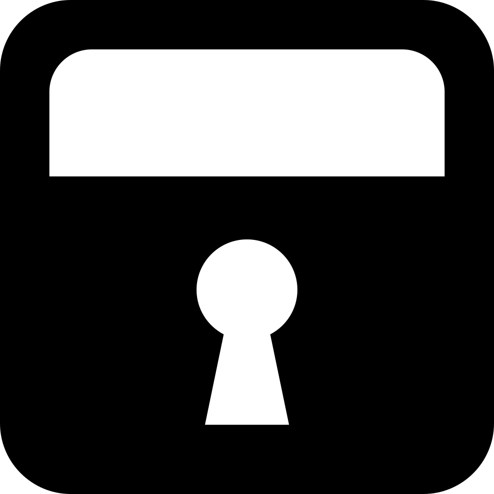 Lock Square Symbol With Keyhole Comments - Lock (980x980), Png Download