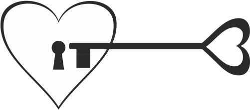 Key,castle,key - Desenho De Chave Com Coracao (500x250), Png Download