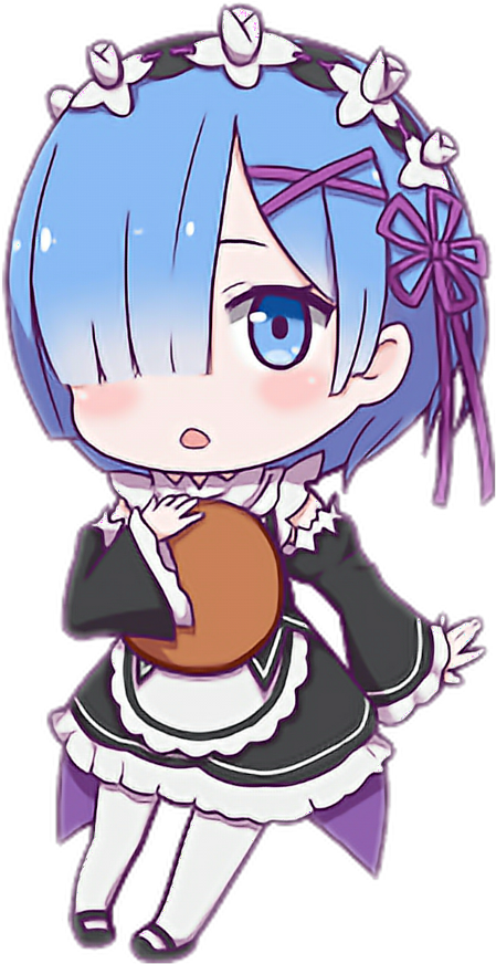 Rem Rezero Chibi Anime - Rem Re Zero Chibi (1024x1024), Png Download