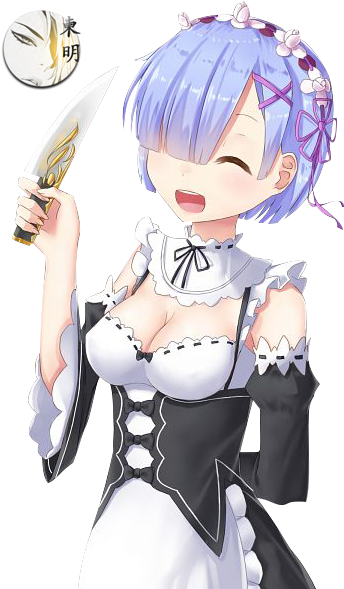 Rem Render By Decidiuouss Kawaii Anime, Kara, Anime - Rem Render Re Zero (375x600), Png Download
