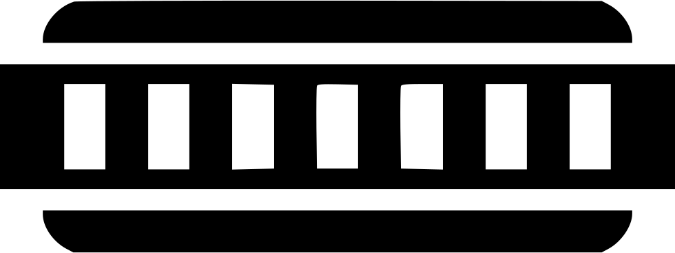 Instrument Harmonica Sound Audio Comments - Monochrome (980x368), Png Download