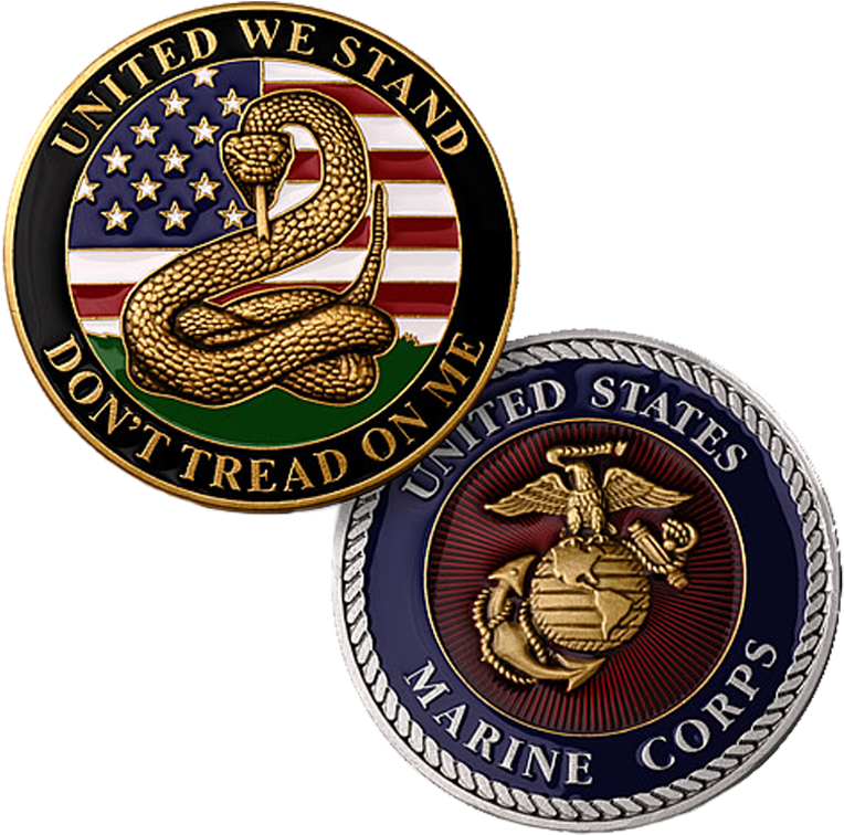 "don't Tread On Me" Coin - Dont Tread On Me Marines (800x800), Png Download