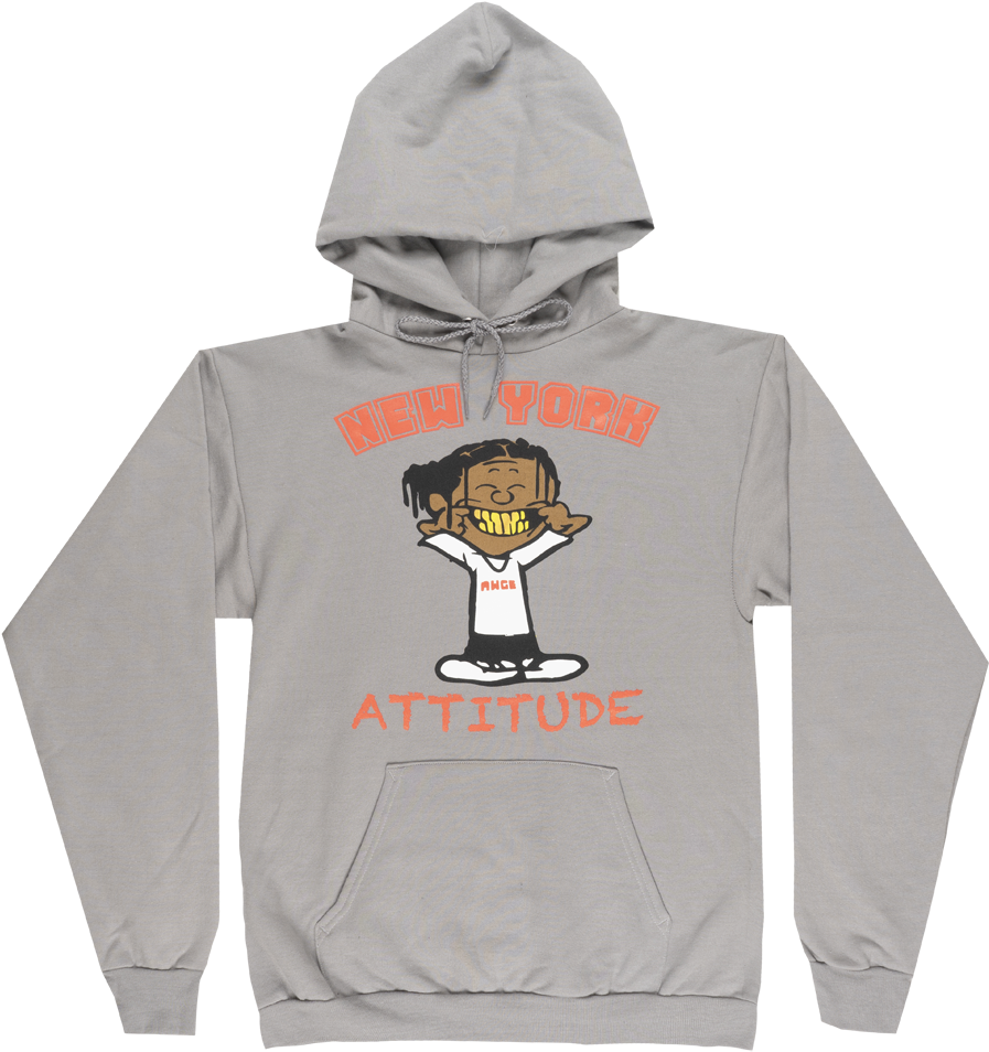 Asap Mob Ny Attitude Hoodie Sweatshirt Mens Fleece - Sweatshirt (938x1000), Png Download