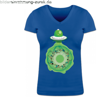 Billig Damen Swimmers In Ufo Beam Frauen T Shirt Mit - Circle (500x416), Png Download
