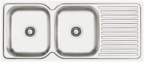 Abey Abey-entry Entry Double Bowl Kitchen Sinks - Bowl Sink (600x600), Png Download