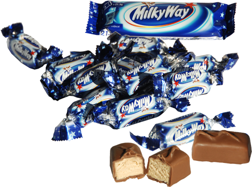 Small Imported Milky Ways - Small Milky Way Bar (553x373), Png Download