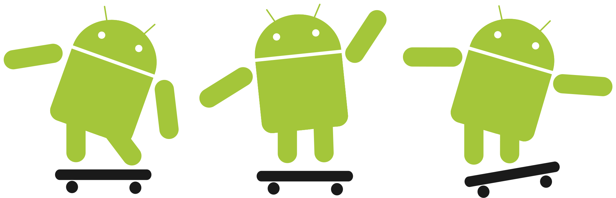 Android Robot Png Clipart Black And White Library - Android Logo Designs (2000x662), Png Download