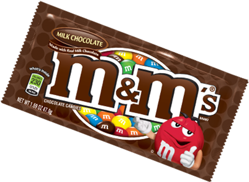 M&m's Milk Chocolate Candy - M And Ms Bag (500x500), Png Download
