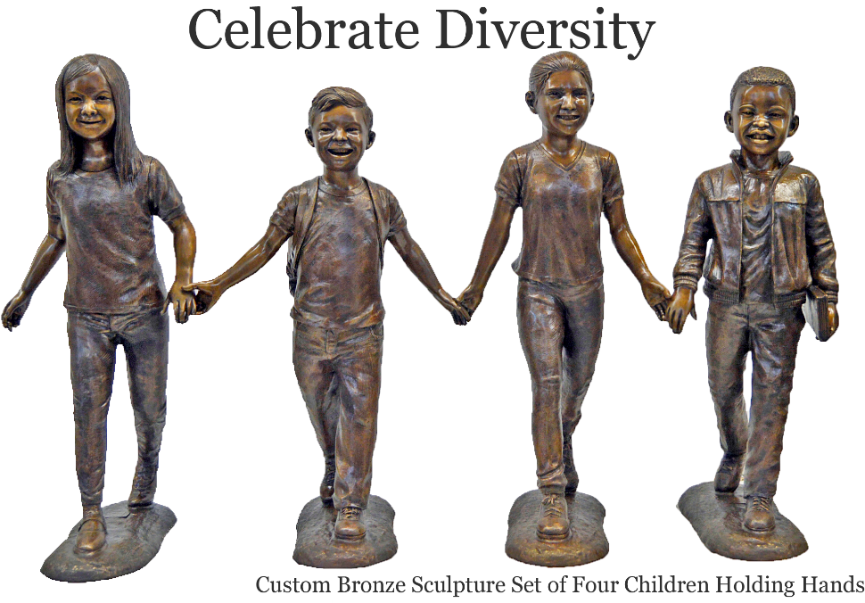 Custom Bronze Sculptures & Fountains - 30 Hands (1024x675), Png Download
