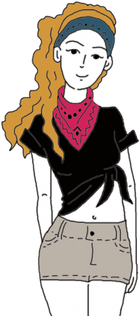 Bandana - Bandana Around Neck Drawing (450x450), Png Download