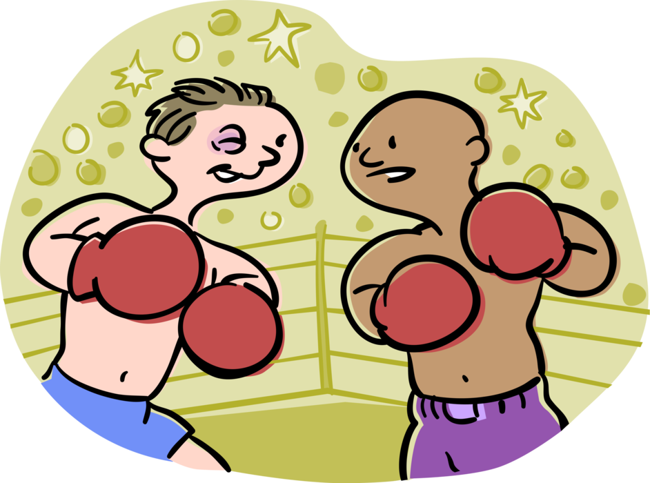 Vector Illustration Of Prizefighter Pugilist Boxers - Fact (942x700), Png Download