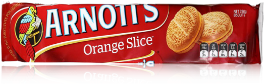 Arnott's Orange Slice Biscuits - Arnott's Assorted Cream Biscuits 500g (600x600), Png Download