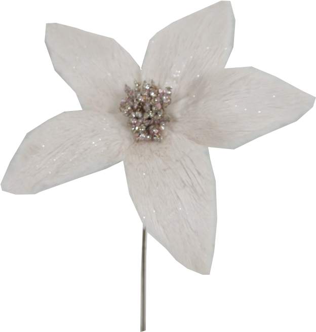 Pink Champagne Glitter Poinsettia Pick - Champagne Glitter Poinsettia (648x687), Png Download