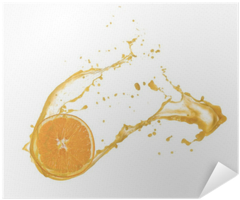 Orange Slice In Juice Splash, Isolated On White Background - Juice Splash (400x400), Png Download