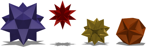 Kepler Poinsot Solids Science And Nature - Classic Polyhedra (617x203), Png Download