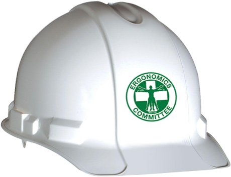 Ergonomics Committee Hard Hat Emblem - White Hard Hat Construction (480x480), Png Download