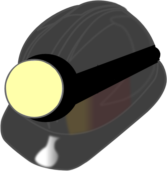 Miners Helmet With Light Ax - Miner Hat Clipart (582x595), Png Download